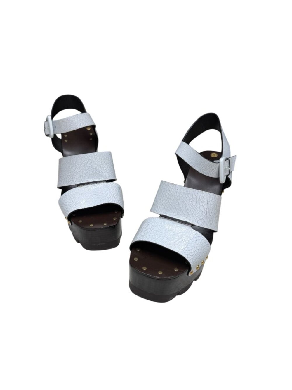 Tory Burch Women's Studded Clog Platform Sandal Buckled Ankle Strap Sz 8.5M NWOB - Picture 3 of 10
